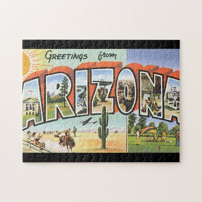 Grüße vom Arizona_Vintage Reise-Plakat Puzzle (Horizontal)