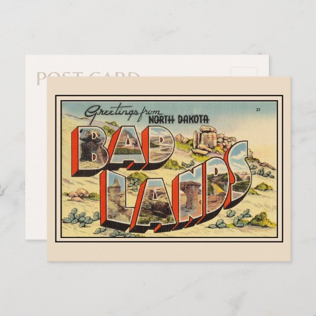 Grüße vom Badlands Nationalpark North Dakota Postkarte (Vorne/Hinten)