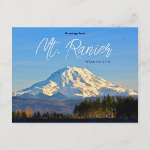 Grüße vom Berg Ranier Washington Postcard Postkarte