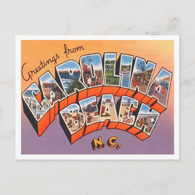 Grüße vom Carolina Beach, North Carolina Postkarte (Vorderseite)