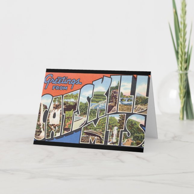 Grüße vom Catskill Mts. _Vintage Reise-Plakat Karte (Vorderseite)