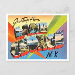 Grüße vom George Lake, New York Travel Postkarte