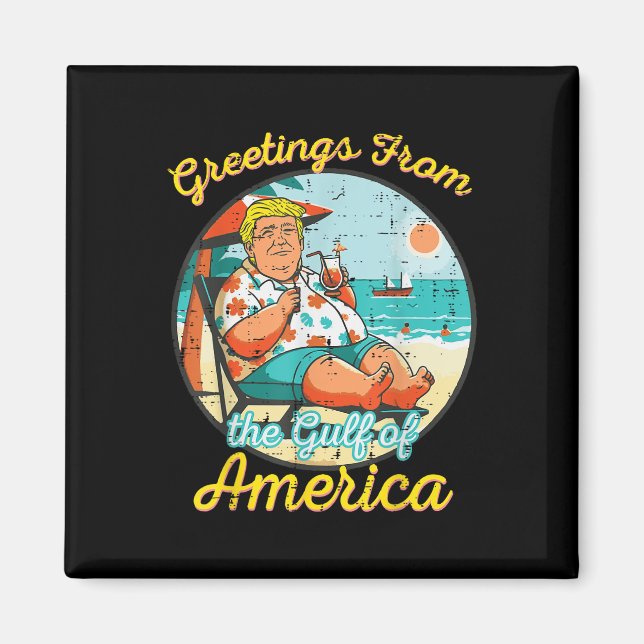Grüße vom Golf von Amerika Strand Funny Magnet (Vorne)