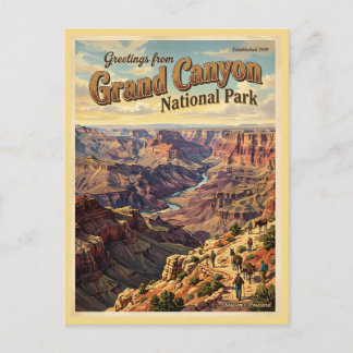 Grüße vom Grand Canyon National Park Retro Postkarte