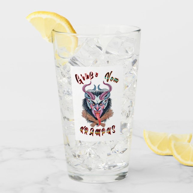 Grüße Vom Krampus Weihnachten Devil Krampusnacht Glas (Vorderseite Ice)