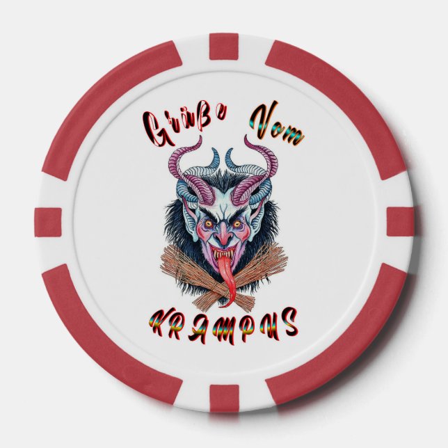 Grüße Vom Krampus Weihnachten Devil Krampusnacht Pokerchips (Vorderseite)