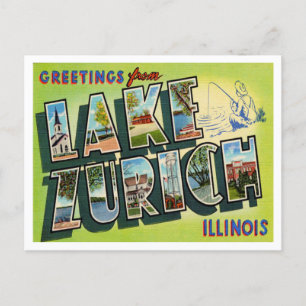 Grüße vom Lake Zurich, Illinois Reise Postkarte