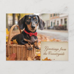 "Grüße vom Lande" Dachshund  Postkarte