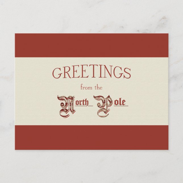 Grüße vom Nordpol Feiertagspostkarte (Vorderseite)