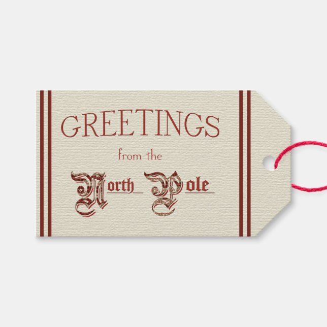 Grüße vom Nordpol Geschenkanhänger (Vorderseite (Horizontal))