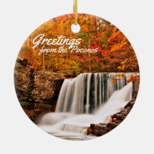 Grüße vom Poconos! Fabrik fällt in Herbst Keramikornament