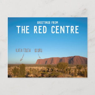 Grüße vom Roten Zentrum Uluru Kata Tjuta Postkarte