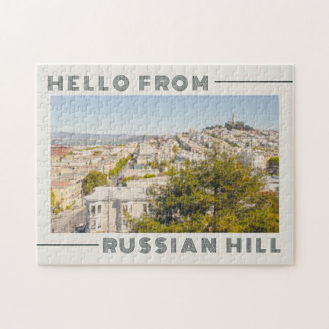 Grüße vom russischen Hügel San Francisco Retro Puzzle (Horizontal)