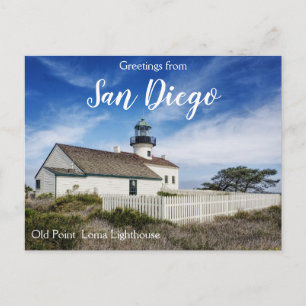 Grüße vom San Diego Old Point Loma Leuchtturm Postkarte
