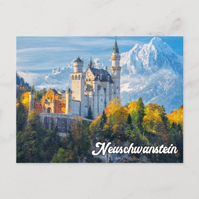 Grüße vom Schloss Neuschwanstein, Deutschland Postkarte (Vorderseite)