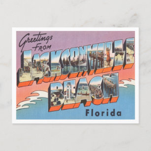 Grüße vom Strand von Jacksonville, Florida Travel Postkarte
