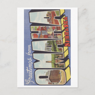 Grüße vom Vintagen Thema großen Buchstaben Omaha Postkarte