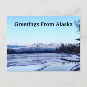 Grüße von Alaska Feiertagspostkarte