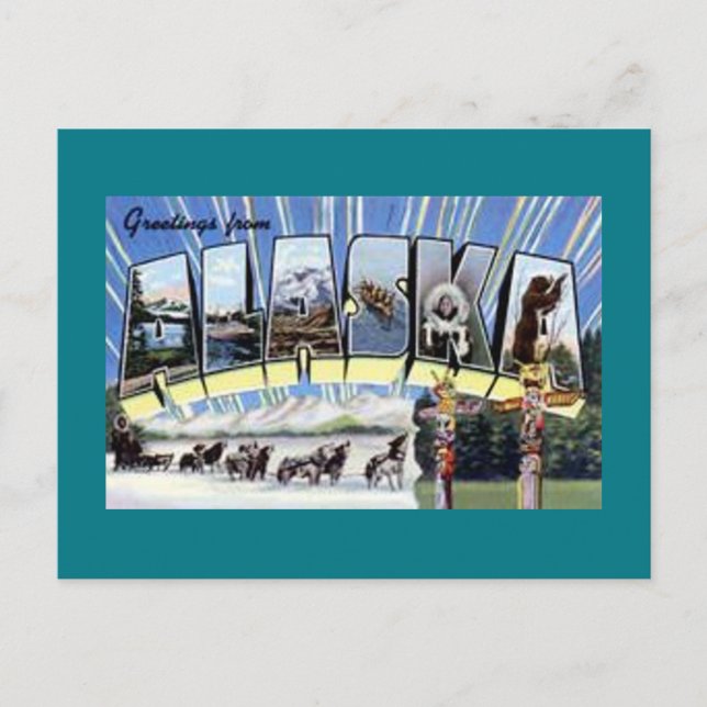 Grüße von Alaska Postkarte (Vorderseite)