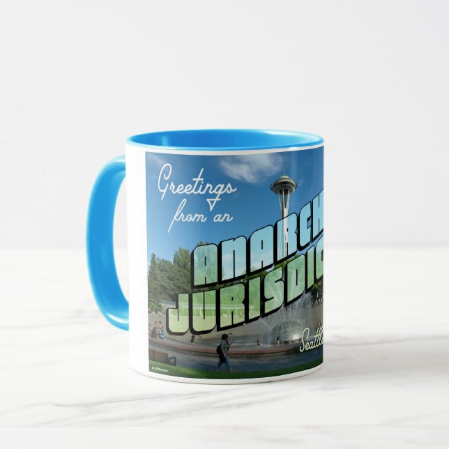 Grüße von Anarchist Seattle! Tasse (Vorderseite Links)