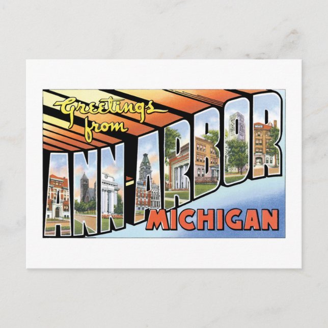 Grüße von Ann Arbor, Michigan! Postkarte (Vorderseite)