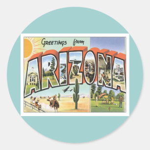 Grüße von Arizona Runder Aufkleber