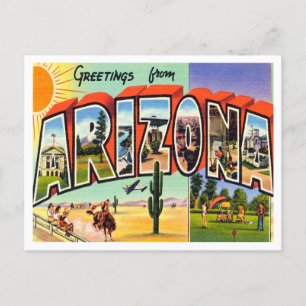 Grüße von Arizona Vintage Travel Postkarte