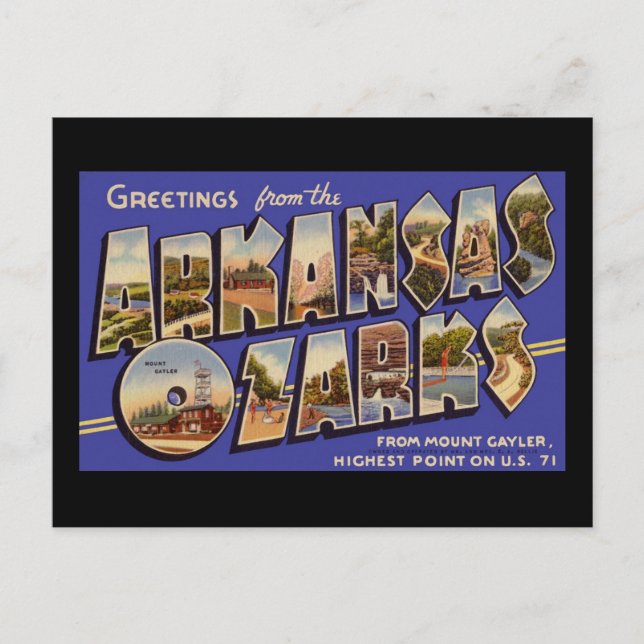 Grüße von Arkansas Ozarks Postkarte (Vorderseite)