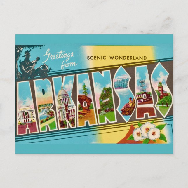 Grüße von Arkansas Postcard Postkarte (Vorderseite)