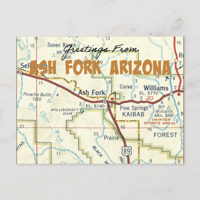 Grüße von Ash Fork Arizona Postkarte (Vorderseite)