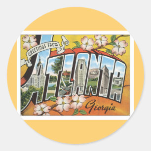 Grüße von Atlanta Runder Aufkleber