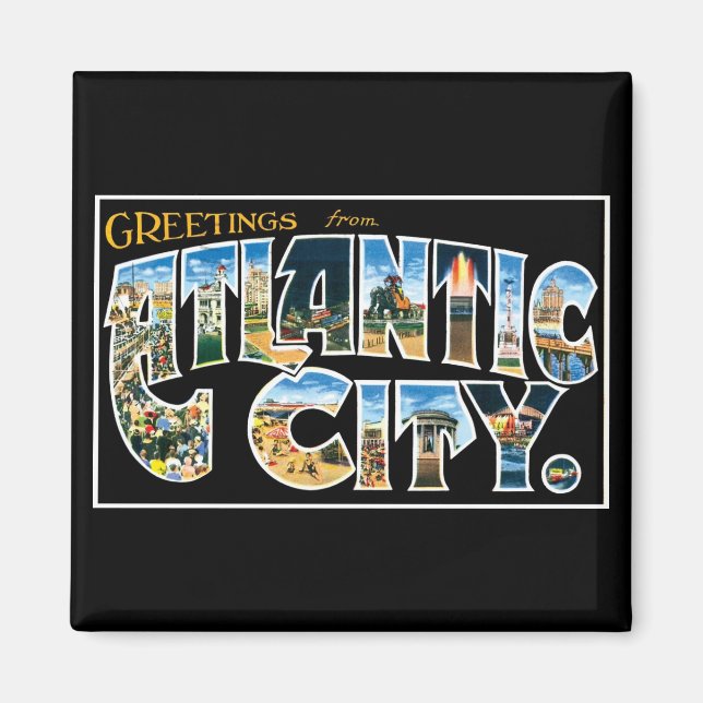 Grüße von Atlantic City! Magnet (Vorne)