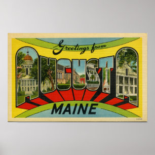 Grüße von Augusta, Maine Giant Postcard Poster