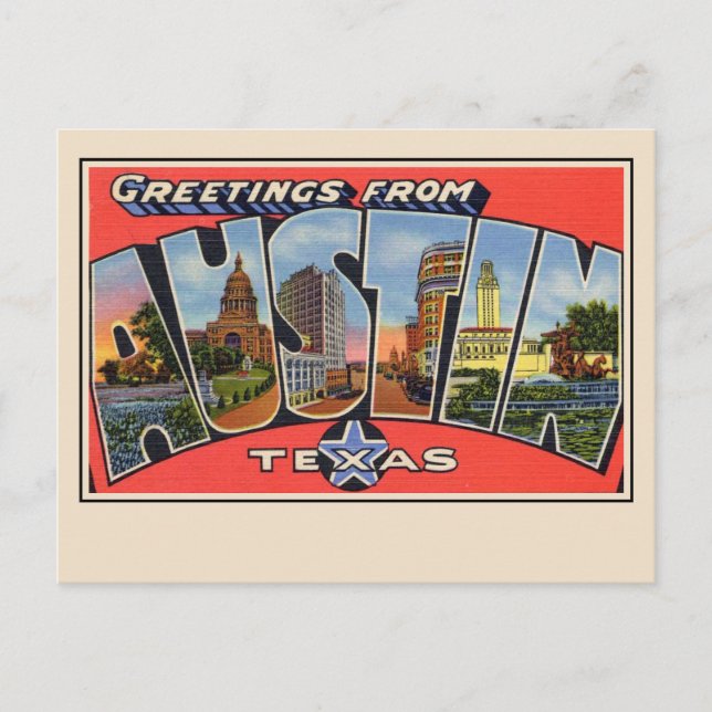 Grüße von Austin Texas Large Letter Postcard Postkarte (Vorderseite)