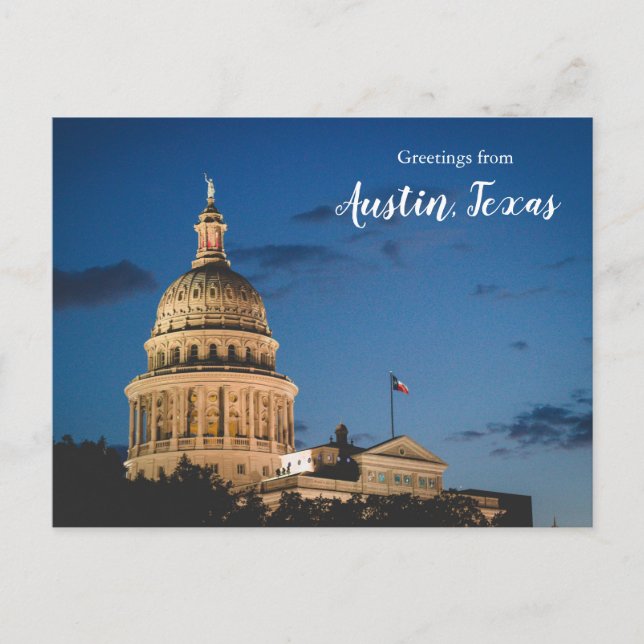 Grüße von Austin Texas Postcard Hauptstadt Postkarte (Vorderseite)