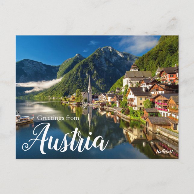 Grüße von Austria Postcard Hallstatt Postkarte (Vorderseite)