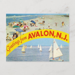 Grüße von Avalon, New Jersey Vintage Travel Postkarte