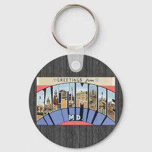 Grüße von BaltimoreMd., Vintag Schlüsselanhänger