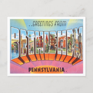 Grüße von Bethlehem, Pennsylvania Travel Postkarte