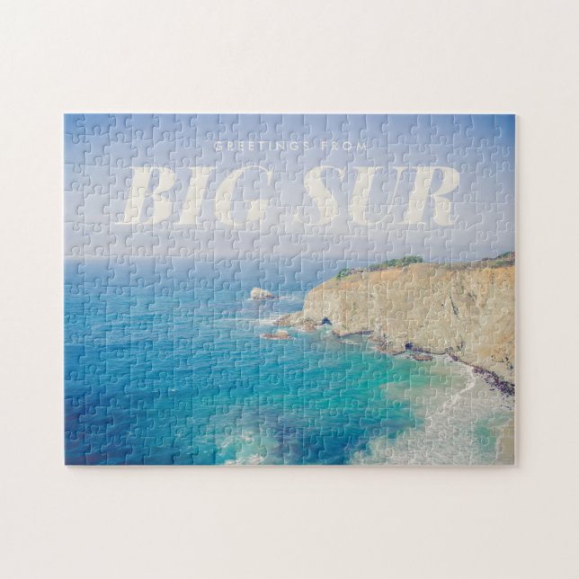 Grüße von Big Sur Vintager Postkarte Puzzle (Horizontal)