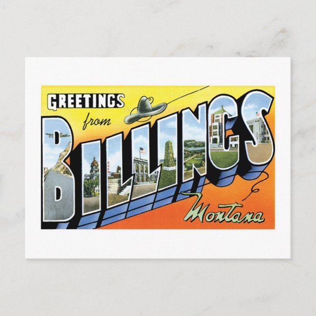 Grüße von Billings, Montana Postkarte (Vorderseite)