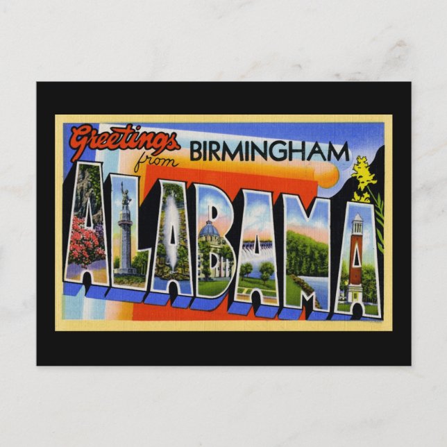 Grüße von Birmingham Alabama Postkarte (Vorderseite)