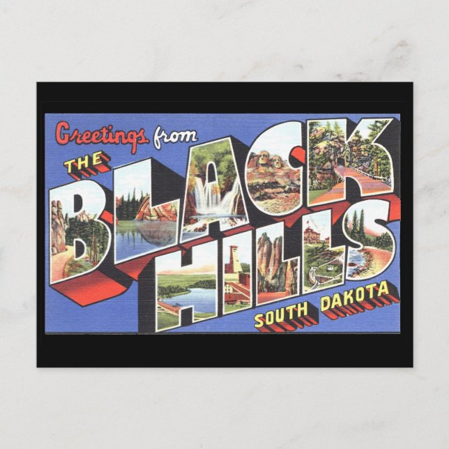Grüße von Black Hills South Dakota Postkarte (Vorderseite)