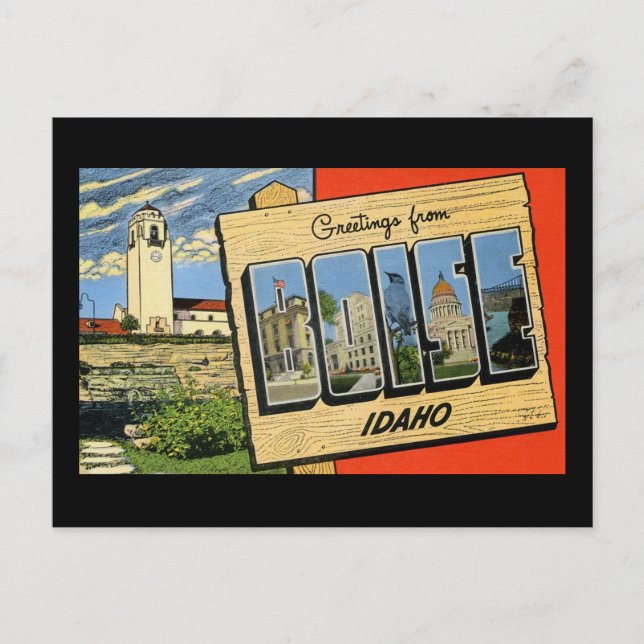 Grüße von Boise Idaho Postkarte (Vorderseite)