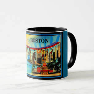 Grüße von Boston Retro-Postkarten-Tasse Tasse