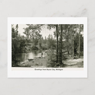 Grüße von Boyne City, MI. Forellenfischerei Postkarte