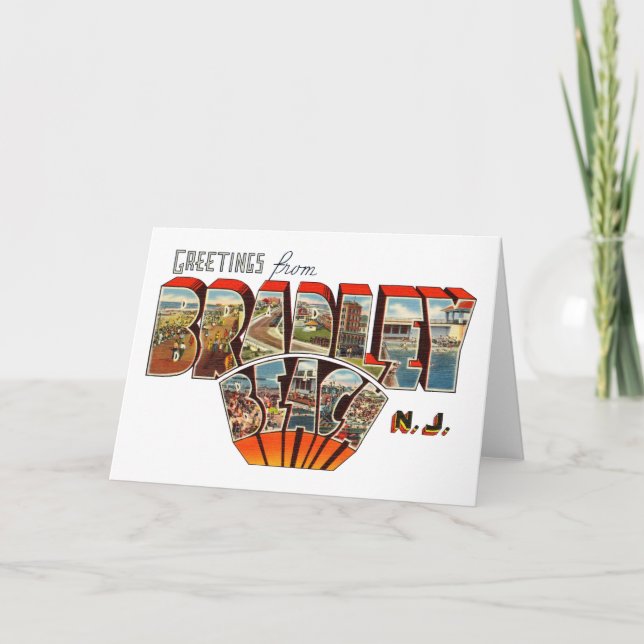 Grüße von Bradley-Strand New-Jersey Karte (Vorderseite)
