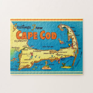 Grüße von Cape Cod 11x14 Karte Puzzle