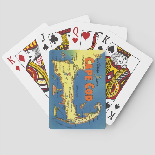 Grüße von Cape Cod Map Spielkarten (Rückseite)