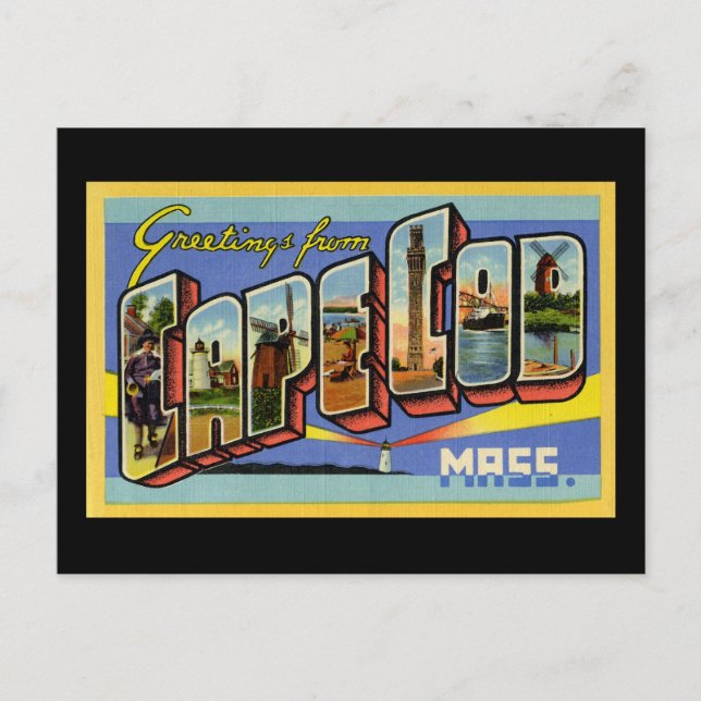 Grüße von Cape Cod Massachusetts Postkarte (Vorderseite)